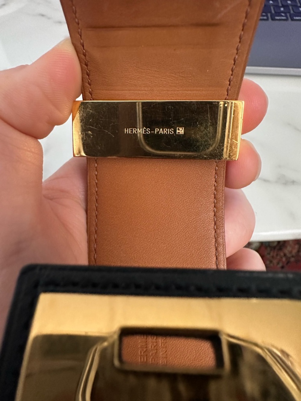 Hermès Collier de Chien Gold & Black Leather Bracelet - Picture 12 of 16
